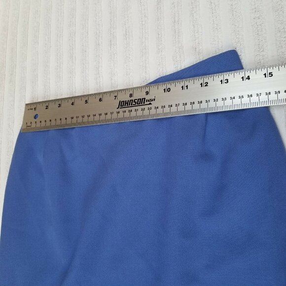 Paul Stanley Womens Pencil Cut Straight Skirt Back Zip Button Wool Size 8 Blue - Picture 4 of 5